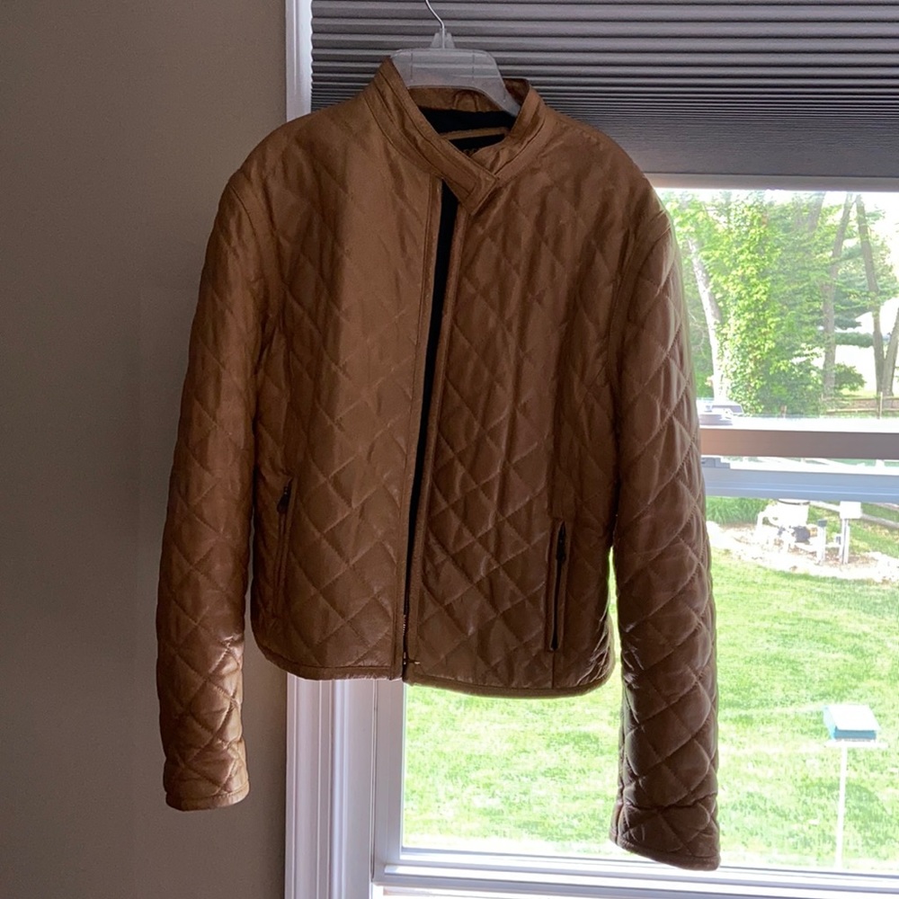 Tan/light brown genuine leather jacket